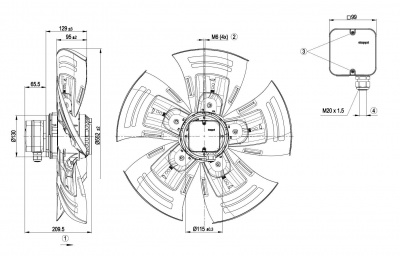 Вентилятор осевой ebmpapst A4D560AO0302